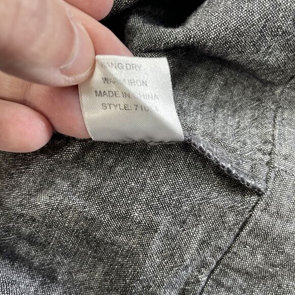 Uncle Frank Anthropology Dress Gray Coral Embroidered Linen blend Halter Size L - Picture 9 of 9